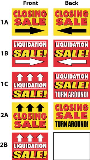 Closing Signs Liquidation Sales Same Day Sign