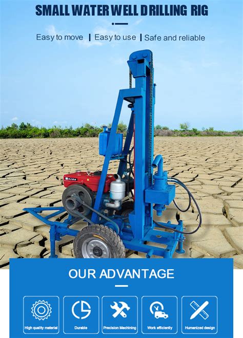 120m Deep Small Water Well Drilling Rig Machine Portable Water Well