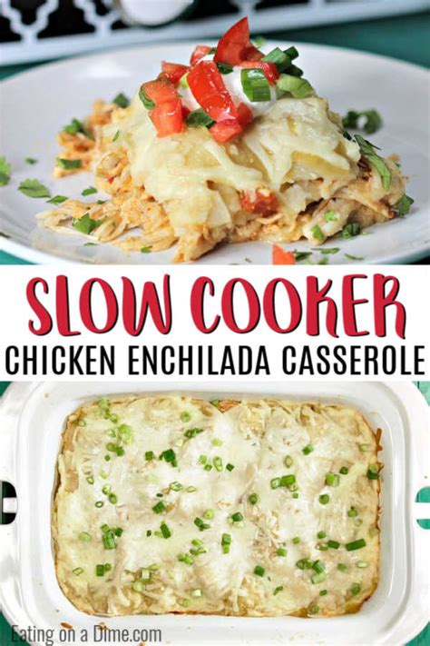 Then repeat those layers again starting with tortillas, soup/sauce. Crock Pot Chicken Enchilada Casserole Recipe - Chicken Enchiladas