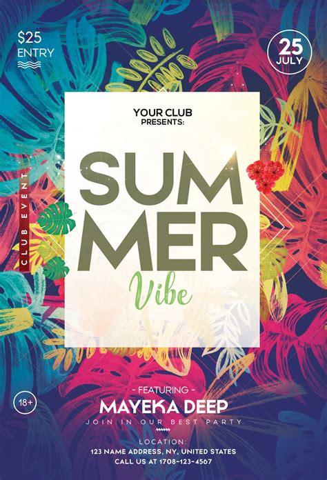 Tropical Summer Free PSD Flyer Template PSDFlyer