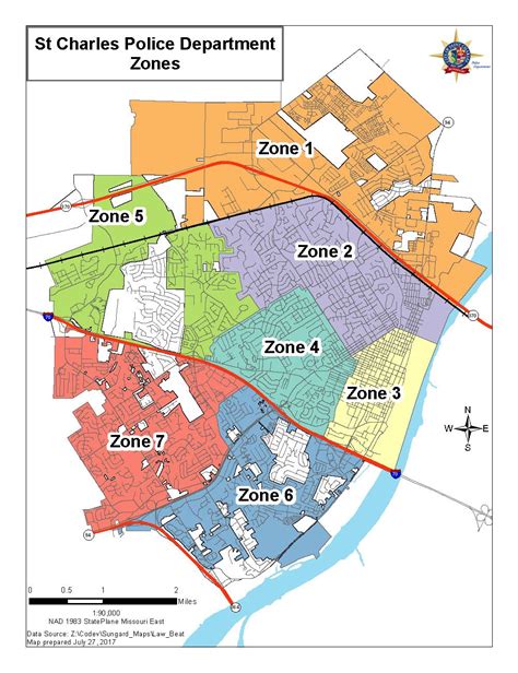 Map Of Police Zones St Charles Mo Official Website