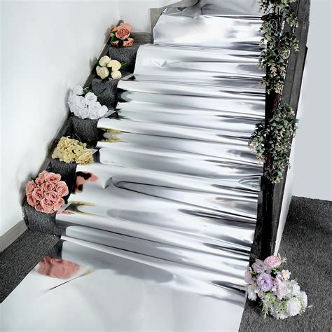 65ft Silver Mirrored Floor Wedding Aisle Runner Wedding Carpet For
