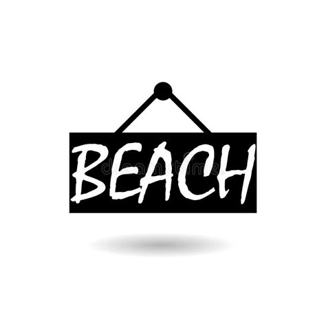 Beach Sign Logo With Shadow Stock Vector Illustration Of Holiday