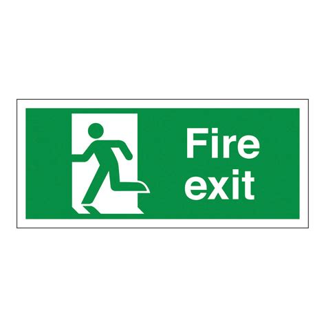 Fire Exit Man Left Safety Signs British Standard Fire Exit Sign