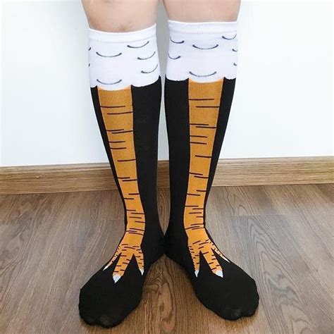 Inspire Uplift Funny Chicken Feet Socks Unisex Below Knee Length Funny