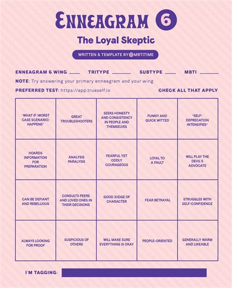 Hi Made An Enneagram Bingo Find All Templates On My Instagram D R