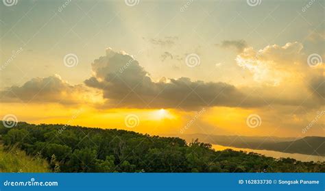 Sunset Sky With Ray Light In Twilight Time Stock Photo Image Of Light