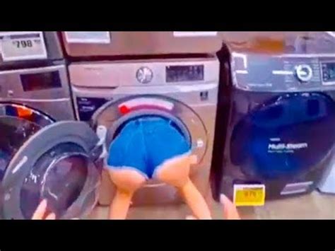 Step Babe Got Stuck In Washing Machine YouTube