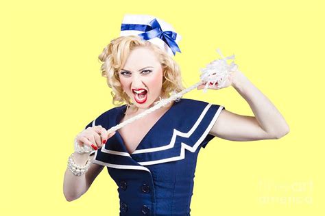Pin Up Navy Girl Breaking Naval Rope With Strength Photograph By Jorgo Photography Fine Art