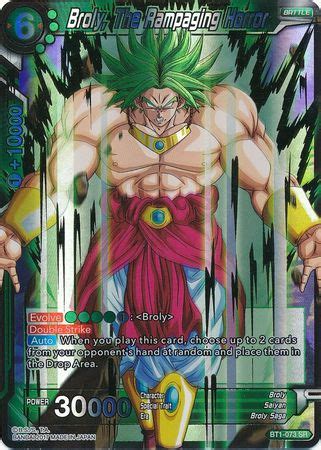 Check spelling or type a new query. Broly, The Rampaging Horror - BT1-073 - Super Rare - Dragon Ball Super: Galactic Battle Singles ...