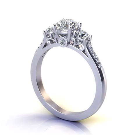 Three Stone Filigree Engagement Ring Jewelry Designs