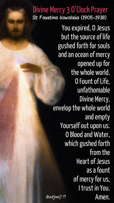 Divine Mercy 3 Oclock Prayer St Faustina Kowalska 19051938 You