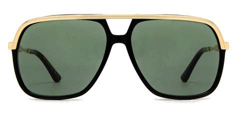 gucci™ gg0200s 001 57 black gold sunglasses