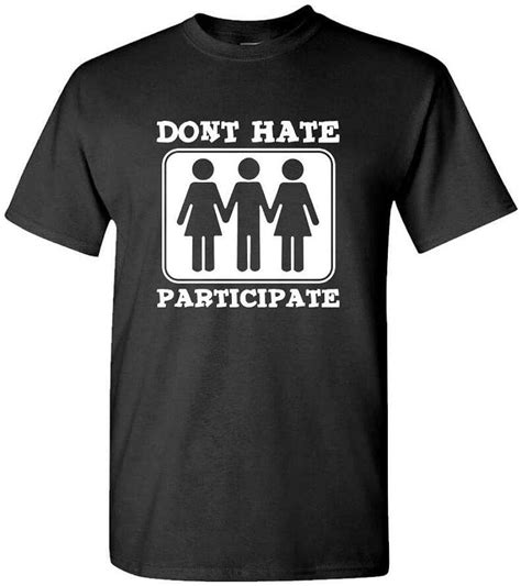 Kdfh Dont Hate Participate Threesome Funny Sex Mens Cotton T Shirt
