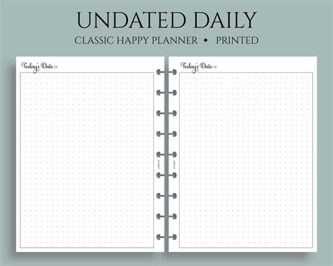 Undated Daily Planner Inserts Daily Bullet Journal Pages Do1p Large