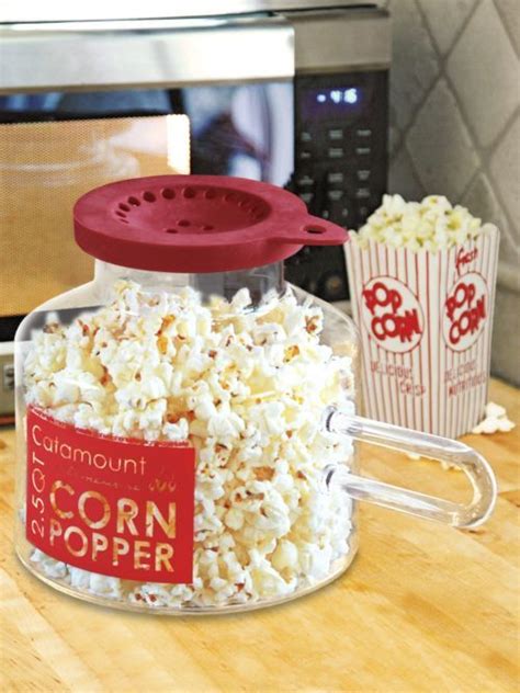 Glass Microwave Corn Popper 25qt No Oil Popcorn Maker