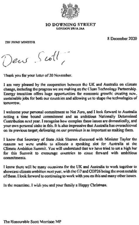 australia s climate policies not ambitious enough for summit invite boris johnson told scott