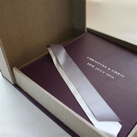 Keep your memories always fresh with our photo book albums. Damson leather wedding album with matching clamshell box ...