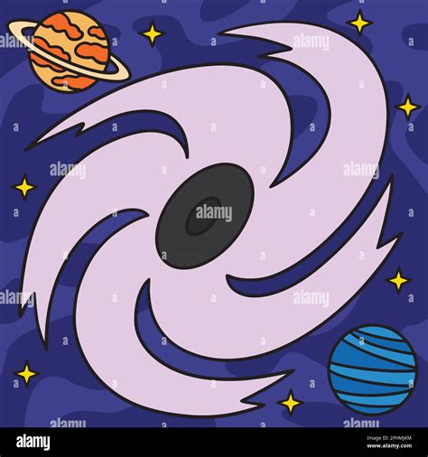 Black Hole Colored Cartoon Illustration Stock Vector Image And Art Alamy