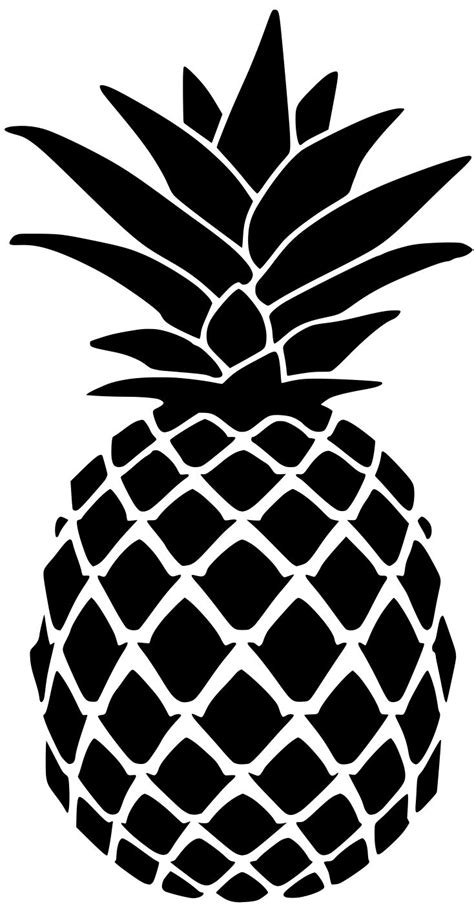 Pineapple Clipart Black And White Silhouette Pineapple Svg File For