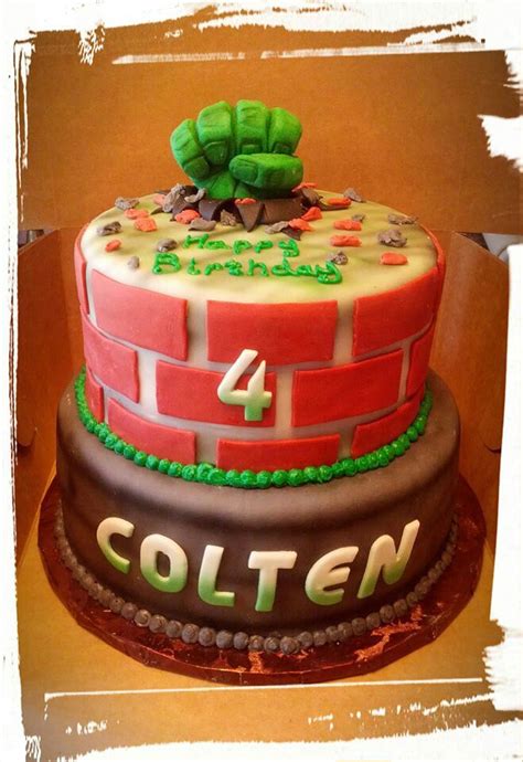 Hulk Bricks Concrete Colten Cake Good 4th Birthday Birthday