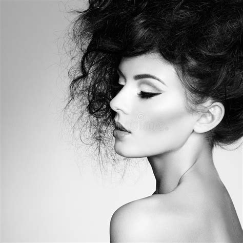 Portrait Of Beautiful Sensual Woman With Elegant Hairstyle Stock Image Image Of Lady