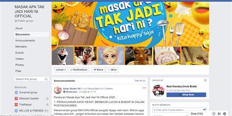 Like dan share (sukai dan bagikan) fanpage ini pada. Grup 'Masak Apa Tak Jadi Hari Ni' dapat perhatian dalam ...