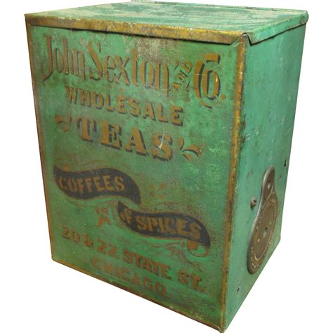 early old john sexton and co tea tin great advertising graphics chicago advertising