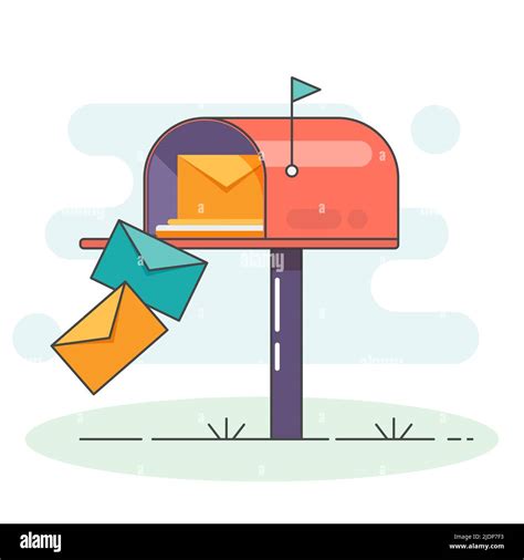 Mail Box Vector Icon Post Mailbox Letter Illustration Letterbox Flat