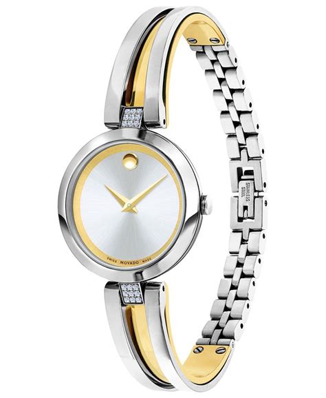 Movado Womens Swiss Aleena Diamond Accent Two Tone Pvd Stainless Steel