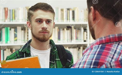 Two Serious Young Men Talk About Something Stock Image Image Of