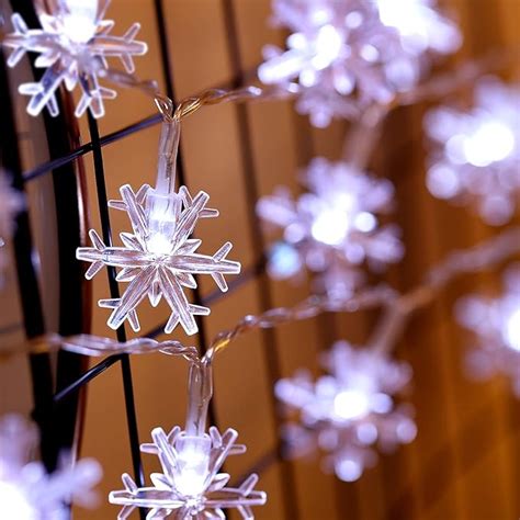 Winter Wonderland Snowflake String Lights 10ft 30 Led Battery Powered