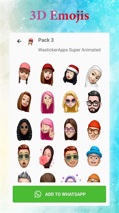 Descarga De Apk De Stickers De Emojis En 3d For Wastickerapps Para Android