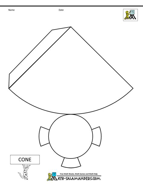 3d Cone Template Lessons Worksheets And Activities
