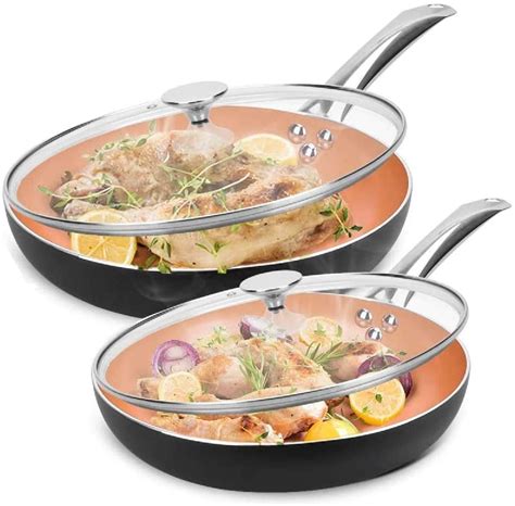 Csk 1012 Nonstick Frying Pan Sets With Lids Ceramic Coating 100