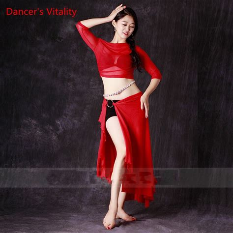 Dancers Vitality New Arrival Belly Dance Costumes Half Sleeve Irregular Skirt Bellydance Set
