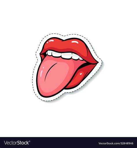 Sexy Woman S Mouth Or Lips With Tongue Sticking Vector Image