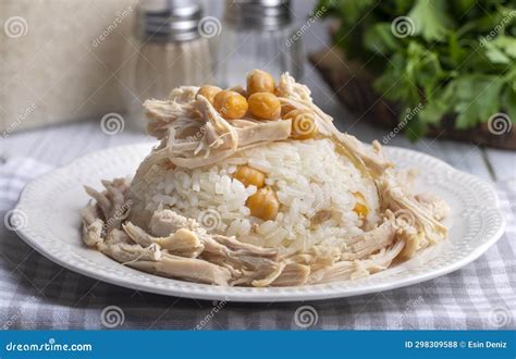 Traditional Delicious Turkish Food Rice With Chickpeas And Chicken