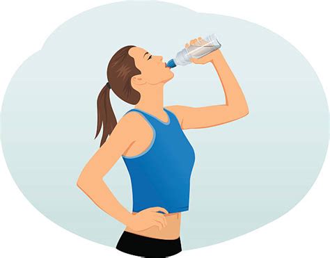 Royalty Free Woman Drinking Water Clip Art Vector Images