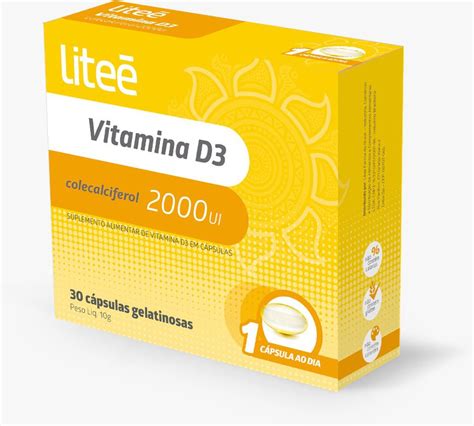 Vitamina D3 30 Cápsulas Gelatinosas Colecalciferol 2000 Ui