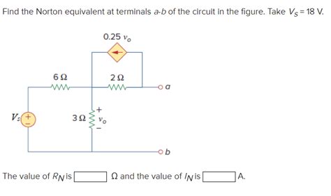 Solved Find The Norton Equivalent At Terminals A B Of The Chegg