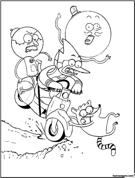 Printable Regular Show Characters Coloring Page