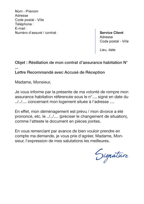 Des modèles gratuits de lettres de résiliation pour résilier efficacement internet, le téléphone, votre assurance, votre mutuelle ou des chaînes télé. Modèle de lettre de résiliation de contrat d assurance habitation | Janime