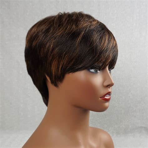 Pixie Cut Wig For Black Women Glueless Human Hair Full Etsy