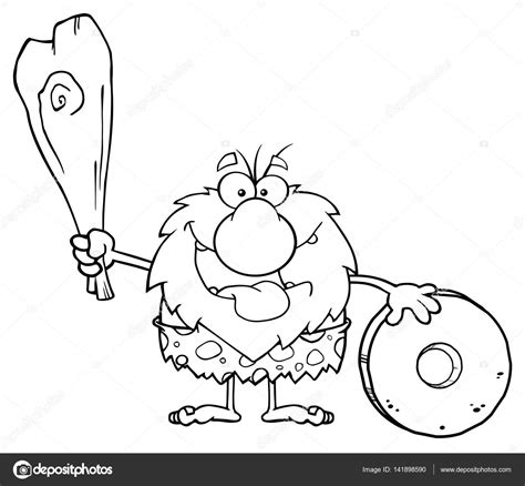 Happy Male Caveman Stock Vector Image By ©hittoon 141898590