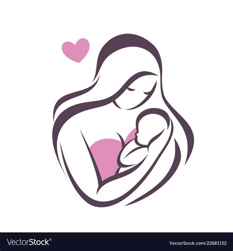 Download Mother and baby icon stylized symbol Royalty Free Vector