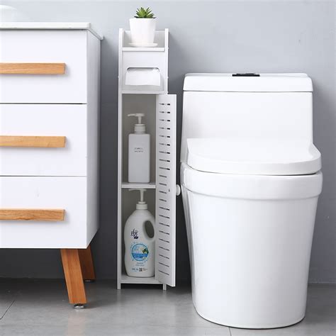 This toilet paper stand from japanese brand yamazaki only holds three rolls, but what it lacks in capacity it makes up for in looks. Topcobe Small Bathroom Storage Corner Floor Cabinet with ...