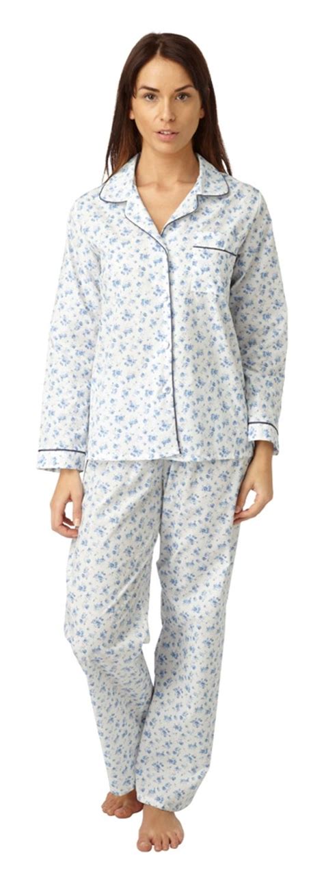 Ladies Marlon Nightwear Poly Cotton Long Sleeve Floral Pajamas Pjs Size 10 30 Ebay