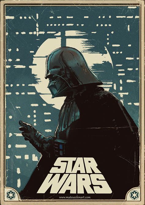 Star Wars Vintage Poster By Mateusz Lenart Rimaginaryjedi