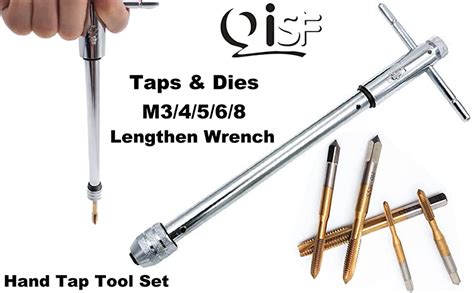 Qisf 5pcs M3 M8 Screw Thread Taps Titanium Coating Hand Tap Hss Metric